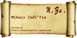 Mikecz Zsófia névjegykártya