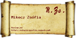 Mikecz Zsófia névjegykártya